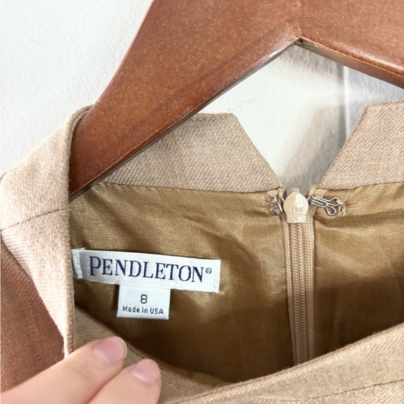 Pendleton camel brown colorblock midi sheath dress short sleeve 8 - Picture 2 of 5